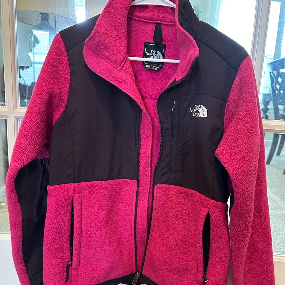 North Face women’s jacket, size medium, barely worn, pink & brown